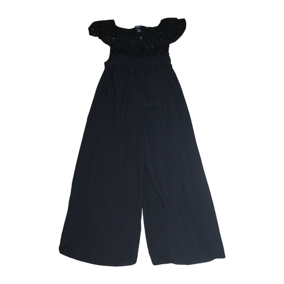 Charlotte Rouse Jumpsuit Size‎ Medium Woman's Holiday New Year's Black Sparkle - Picture 2 of 10